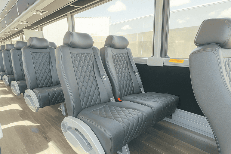 interior of Lake Elsinore Coach Bus Service charter bus