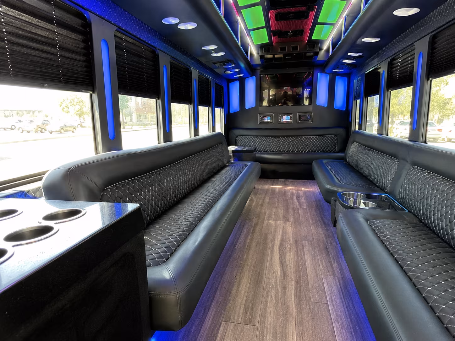 lake elsinore 15 passenger party bus inside