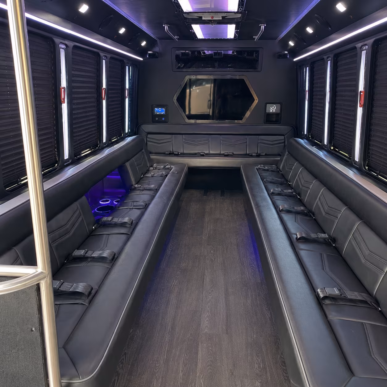 lake elsinore 18 passenger party bus interior