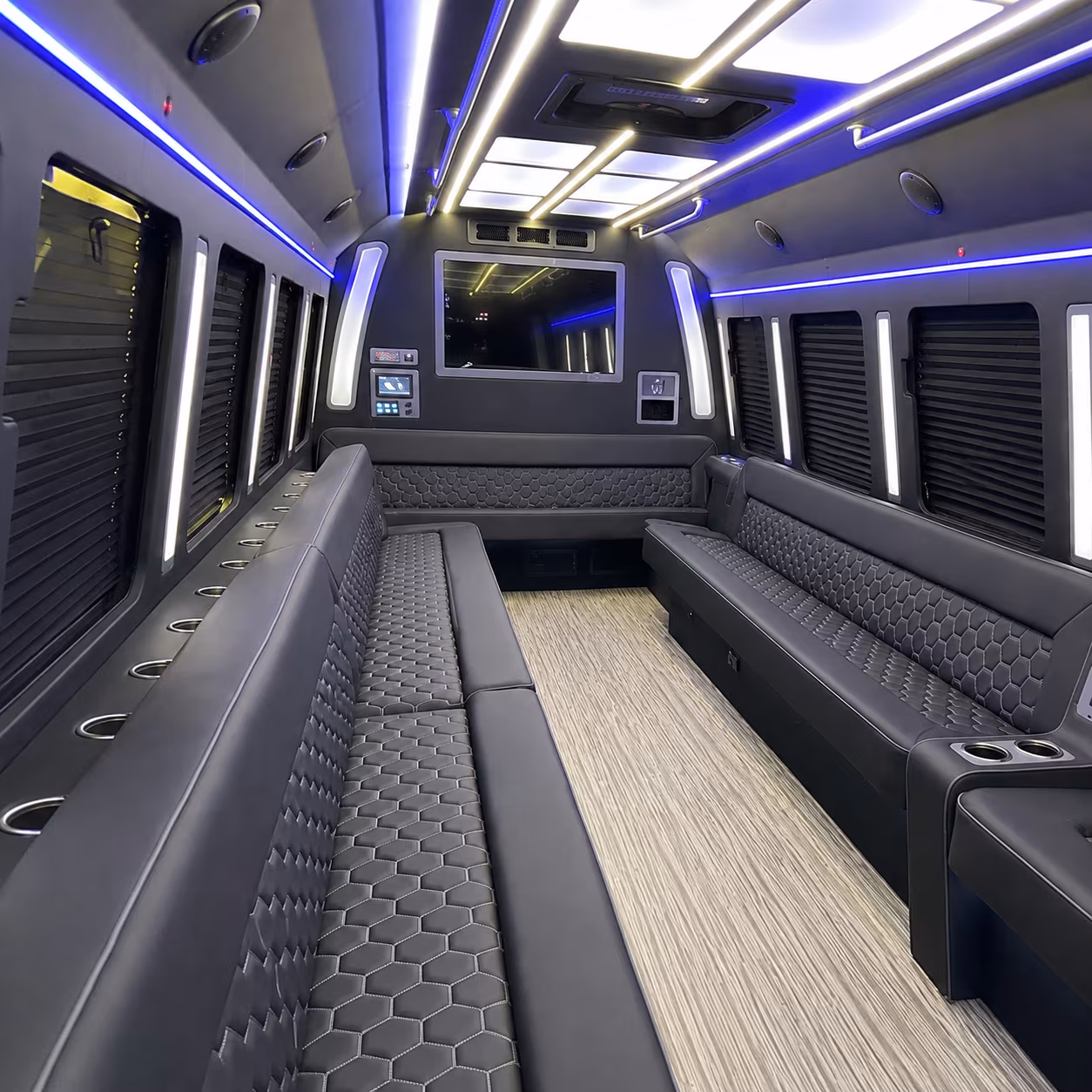 lake elsinore 40 passenger party bus inside